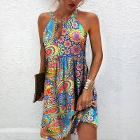 BUNO-Vestidos Retro con cuello en V y estampado Floral en 3D para mujer, vestido Vintage de manga corta acampanado elegante para fiesta, vestido bohemio holgado informal para mujer - details 16