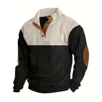 Ohsisa 2025 Primavera y otoño Sudadera con capucha deportiva informal de manga larga americana con cuello levantado para hombre - details 10