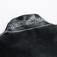 Primavera y otoño nueva ropa de motocicleta para hombres marca de moda chaqueta de cuero PU chaqueta fina moda abrigo bordado - details 1