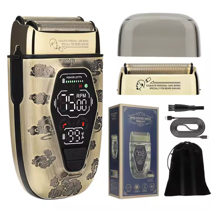 Maquinilla de Afeitar Eléctrica para Hombres Lavado Completo del Cuerpo, Blanqueador de Peluquería, Uso Doméstico con Malla de Cuchillo de Metal Completo - 1