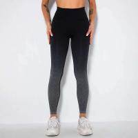 Malla de color degradado sin costuras para mujer, pantalones para correr Fiess con sandalia para realzar la cadera, pantalones de yoga de secado rápido - details 9