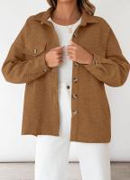 Chaqueta casual ligera con diamantes de color sólido Chaqueta Top de manga larga - details 13