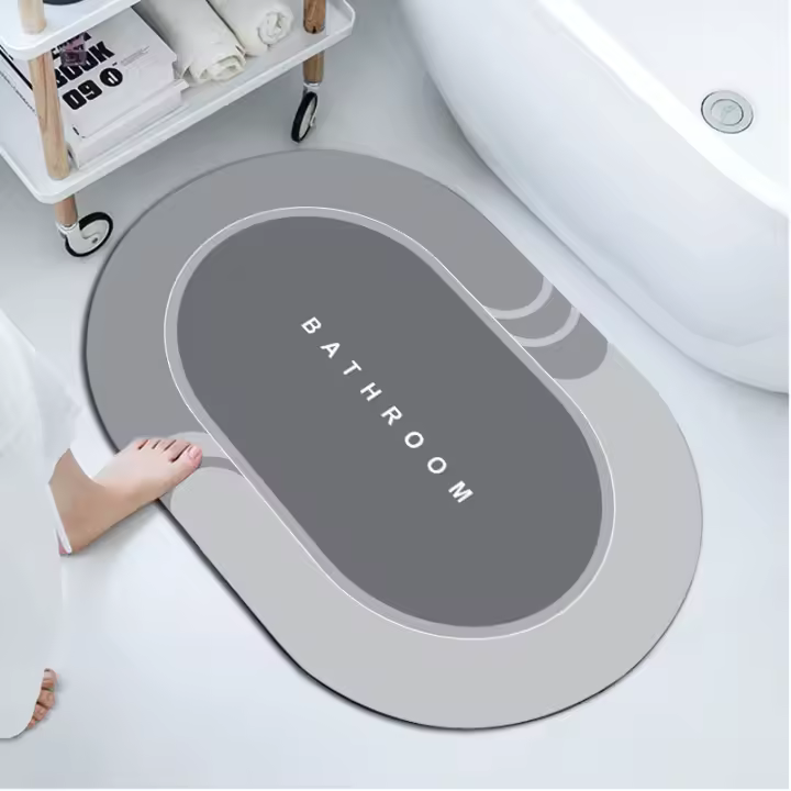 Alfombrilla de barro de diatomeas suave alfombrilla absorbente para baño puerta alfombrilla antideslizante para pies alfombrilla para puerta de inodoro de secado rápido alfombra para inodoro - 1