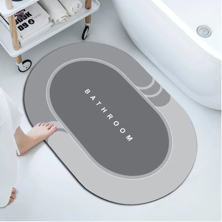 Alfombrilla de barro de diatomeas suave alfombrilla absorbente para baño puerta alfombrilla antideslizante para pies alfombrilla para puerta de inodoro de secado rápido alfombra para inodoro - 1