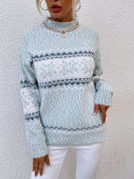 Suéter cálido de punto para mujer, jersey de cuello medio alto, copo de nieve, otoño e invierno, 2023 - details 16