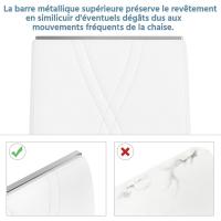 2PCS Sillas de Comedor Giratorias Sillas de Cocina con Respaldo Alto Patas Metálicas Diseño Moderno para Salón Oficina Dormitorio Blanco - details 6