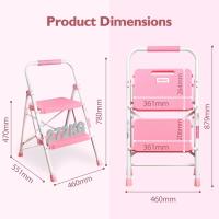 Escaleras Plegables de 150KG Pedales Antideslizantes Anchos Taburete Escaleras de Mano de Acero - details 39
