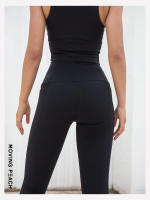 Mallas de Yoga de cintura alta para mujer, pantalones ajustados para correr con bolsillos, color melocotón móvil, ALI - details 15