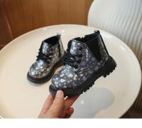 Kids Ankle Boots Fashion Versatile Girls' Patent Leather Short Boots with Love Sequins Children Princess Boots with Side Zipper - details 10