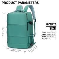 Mochila ligera para mujer, mochila escolar portátil de gran capacidad para estudiantes, mochila impermeable de viaje para ordenador portátil de color sólido - details 0
