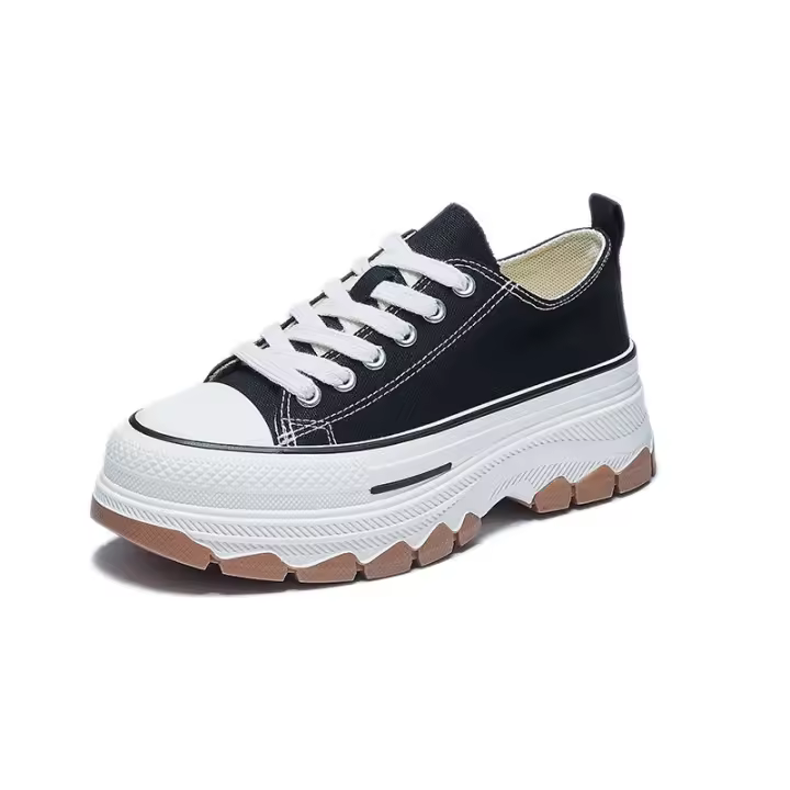 Zapatos de mujer Ins vela 2025 verano nuevo transpirable estudiante tablero zapatos grueso fondo realce ocio - 1