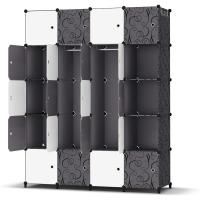 Armario Modular Portátil de 20 Compartimentos Guardarropa para Dormitorio con Barra para Colgar Ropa Compartimentos Más Profundos Aptos para Perchas - details 10