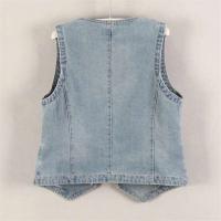 Top sin mangas rasgado azul claro para mujer usado en verano, chaleco vaquero, tendencia 2025 - details 2