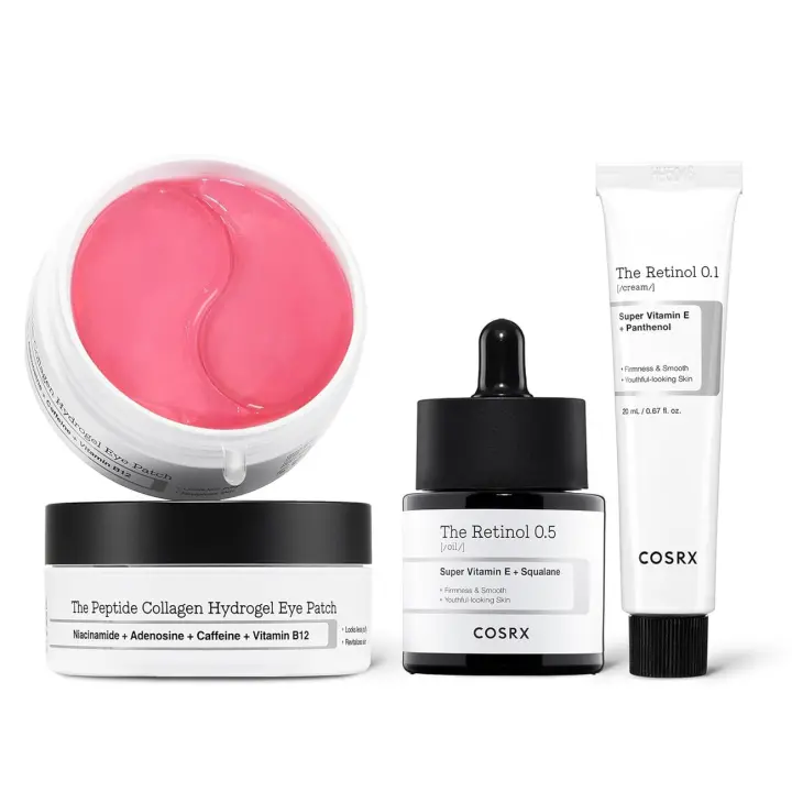 COSRX 0,5% aceite Retinol 0,1% crema + parche ocular de hidrogel de colágeno péptido, cuidado de la piel coreano - 1