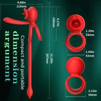 Anillo de pene con vibración inalámbrica Vibrador de doble motor de nueve frecuencias Vibración de dos puntos Eyaculación retardada Erección agrandada Juguete sexual para parejas Anillo para pene Sexy Rose Motor de vibración dual Eyaculación retardada Est - details 5