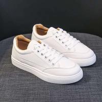 A09 PU plataforma superior para mujer zapatos bajos informales para caminar zapatillas de deporte planas blancas de moda para mujer - details 1