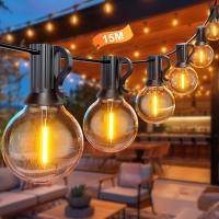 Exterior Jardin 45,7M, 24V Luces Exterior con 75+2 Bombillas, Impermeable Luce Jardin para Terraza, Café, Cobertizos, Bodas, Pérgolas - details 9