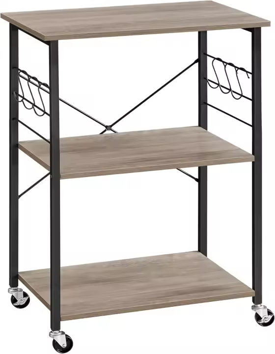 Estantería de Cocina con Ruedas Servicio de 3 Niveles para Microondas, Horno, Tostadora - 1