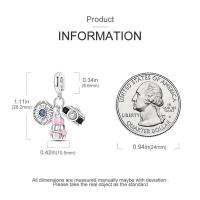 Abalorio de joyería de plata para hacer bolsos para cámaras y pulseras de brújula con cuentas de circonita - details 3