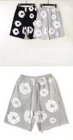 Pantalones cortos de verano para hombre con estampado de flores, cordón elástico en la cintura, bolsillos sueltos, plisados, para vacaciones, deporte en la playa, ropa de casa informal, pantalones cortos - details 5