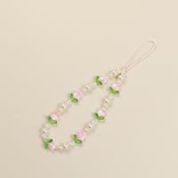 Cuentas de perlas, cuentas de tulipán, correa con abalorio para teléfono, flor de cristal, tulipán, cadena para teléfono móvil, correa para teléfono móvil con cuentas de flores a la moda - details 6