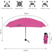 Paraguas Compacto y Ligero Diseño Mini para Viajes Parasol Portátil para Lluvia y Sol - details 1