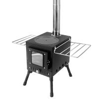 Estufa de leña para acampar al aire libre, calentador de acero inoxidable con leña y ventana para fuego de tienda, chimenea para Patio - details 0