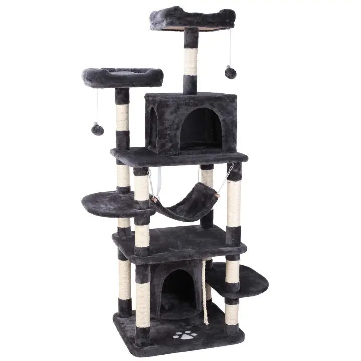 Árbol de Gato de Múltiples Niveles 170cm Ideal para Gatos Grandes Casa de Juegos para Mascotas - 1