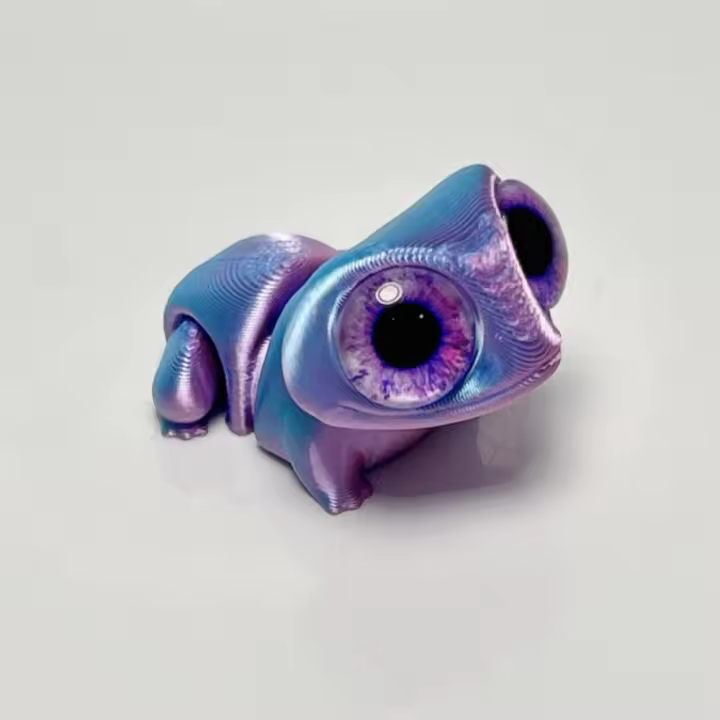 Bonitos ojos grandes, adorno de ranas impresas en 3D, dibujos animados realistas, modelo de rana impresa en 3D, estatuilla artesanal, juguete de rana impreso en 3D para niños - 1