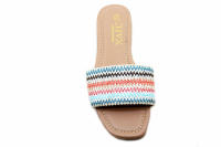 Comercio exterior Fábrica Chaozhou Tejido de fondo plano Moda de alta calidad Cabeza cuadrada Punta abierta Zapatillas de mujer - details 6