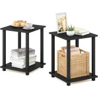 Mesa Auxiliar Simplista, Madera compuesta, Espresso/Negro, 2 Unidades - details 35