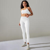 Conjunto de dos piezas para mujer, leggings de gimnasio de cintura alta, top corto, tres tops de Fiess, ropa deportiva con lavado ácido - details 1