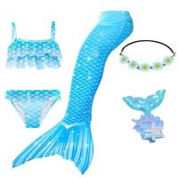Cola para niños y niñas, disfraz de sirenita, ropa de playa y piscina, traje de baño - details 0