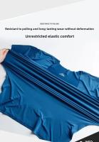 Conjunto de camiseta y pantalones cortos sin costuras de seda helada para hombre, ropa deportiva elástica de secado rápido con cuello redondo, ropa de dormir informal, ropa fina para el hogar - details 10