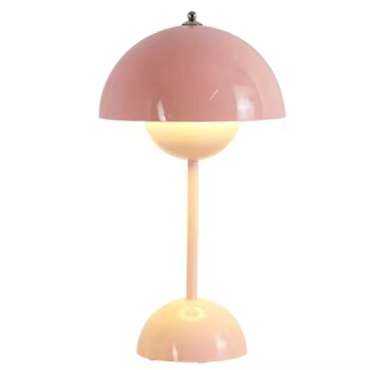 Lámpara de mesa moderna con forma de seta, lámpara de mesa con forma de seta, LED retro medio - 1