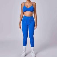 Conjunto de yoga Ustado de 2 piezas, conjunto de gimnasia para mujer, sujetador realzado de lana negra, pantalón corto de entrenamiento, body de cintura alta, Tre de Fiess, - details 27