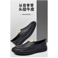 Nuevos zapatos informales de cabeza redonda para hombres, mocasines de cuero para hombres - details 2