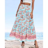 Vestido largo holgado con estampado y cintura elástica para mujer, verano 2025 - details 20