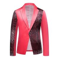 Blazer de lentejuelas con estilo para hombre, Chaqueta de traje ajustada, abrigo - details 15