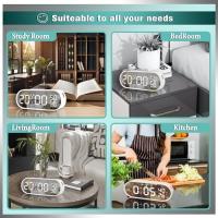 Reloj despertador con espejo Puerto de carga USB | Reloj digital con control táctil, brillo y volumen ajustables - details 2
