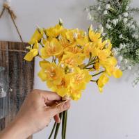 Ramo de narcisos artificiales de tacto Real, flor de narciso de seda elegante de lujo, flor falsa hecha a mano, decoración de jardín al aire libre - details 3