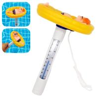 Accesorios para piscina Termómetro para piscina Termómetro flotante multifuncional de estilo de dibujos animados para spa amarillo - details 2