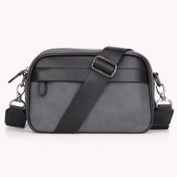 Bolso Cruzado de Hombro para Hombres Cuero PU Diseño a Cuadros Bolso Messenger de Negocios Casual - details 21
