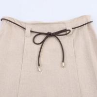 ZOCI- Conjunto de falda midi con cinturón para mujer, chaleco informal con cuello halter y espalda descubierta, falda acampanada de cintura alta, ropa de calle Lisa elegante - details 12