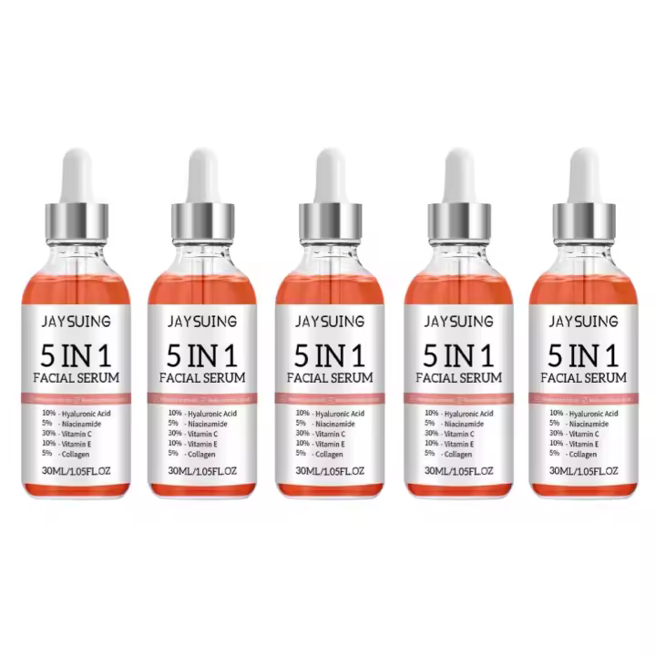 Suero Facial de ácido hialurónico 5 en 1, suero hidratante de colágeno con vitamina C, suero Facial relámpago, cuidado de la piel para reducir los poros - 1