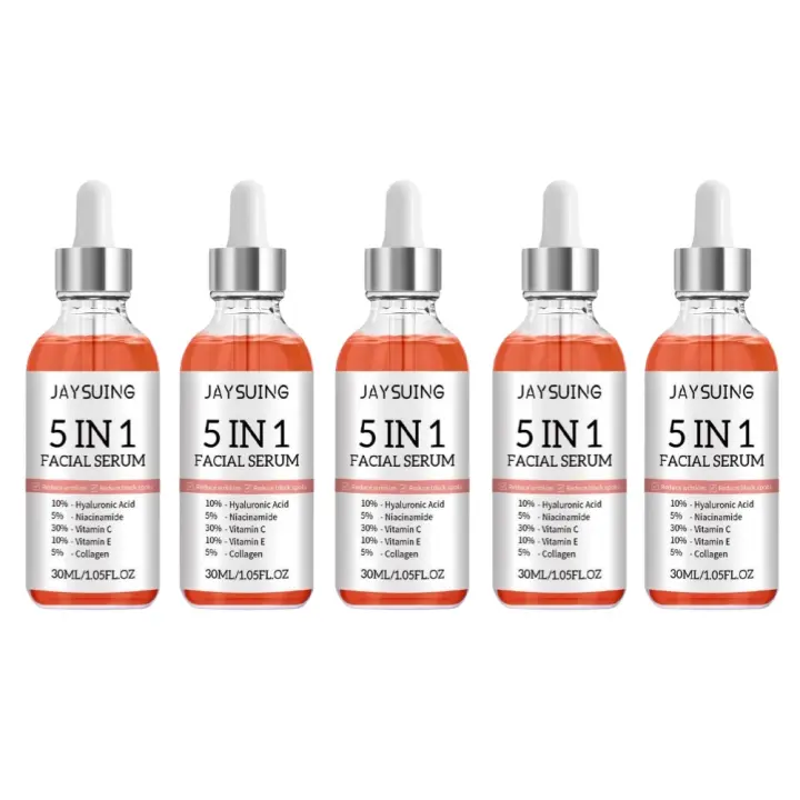 Suero Facial de ácido hialurónico 5 en 1, suero hidratante de colágeno con vitamina C, suero Facial relámpago, cuidado de la piel para reducir los poros - 1