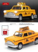 Modelo de coche de Taxi de aleación 1:36 con sonido y luz, vehículo fundido a presión, juguete para niños, juguetes educativos coleccionables de acción, regalo para niños - details 5