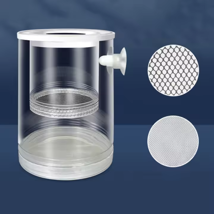 Ventosa de plástico, caja flotante para incubar, caja de aislamiento de acuario de alimentación desmontable, Ornamental transparente - 1
