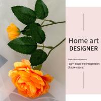 2 uds realista 3 cabezas flor de peonía Artificial 64CM DIY peonía flor simulada flores artificiales de seda para decoración de boda en casa - details 16