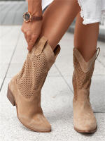 Nuevo producto botines de mujer de gamuza quemada con tacón medio y caña baja estilo marina - details 10
